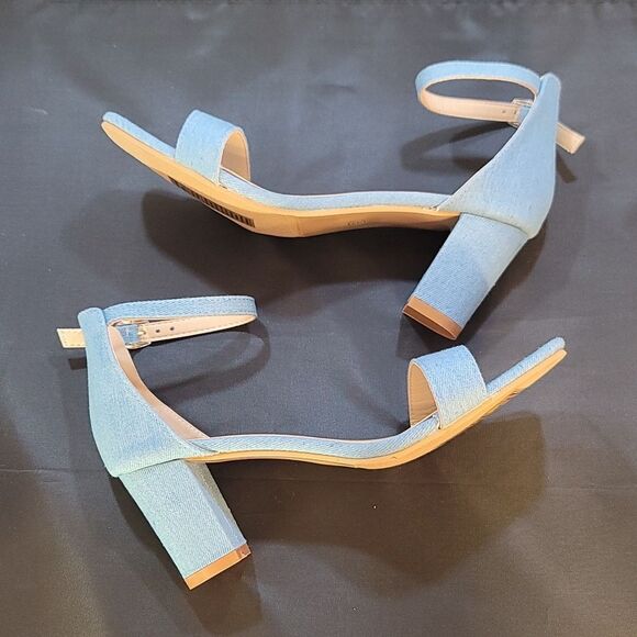 BRAND NEW WELLSFOUNTN DENIM MATERIALS LOW-HEEL SANDAL - Picture 9 of 13